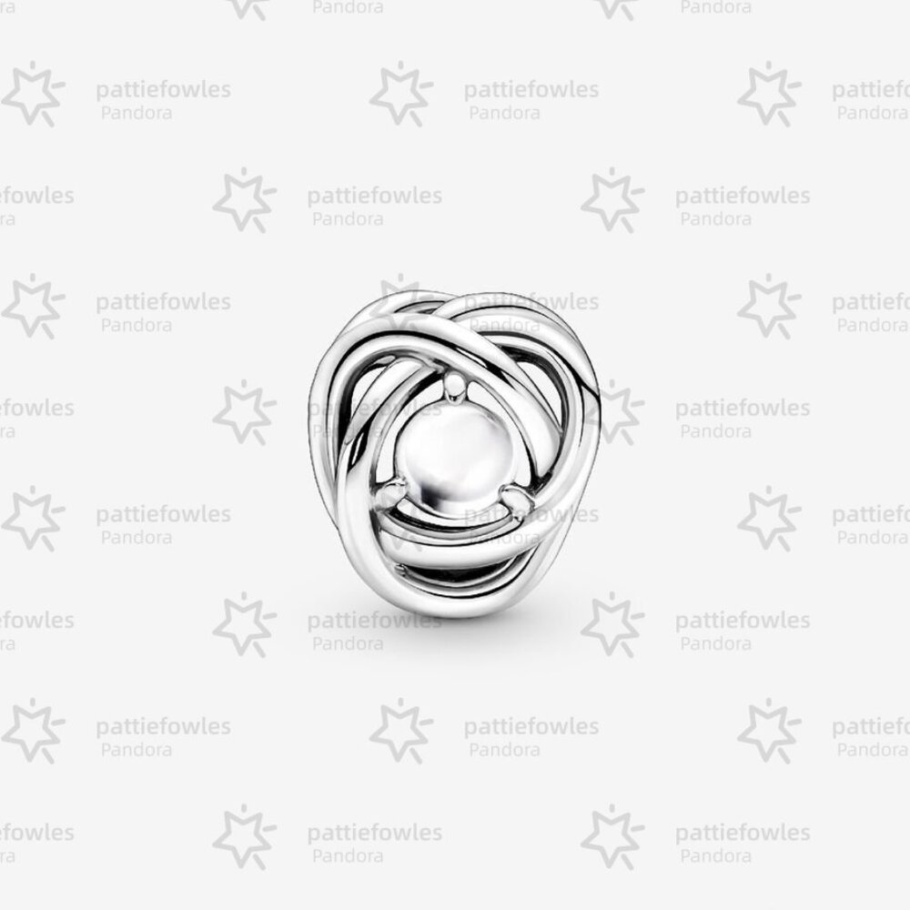 Pandora June White Mother of Pearl Eternity Circle Charm|Pendant